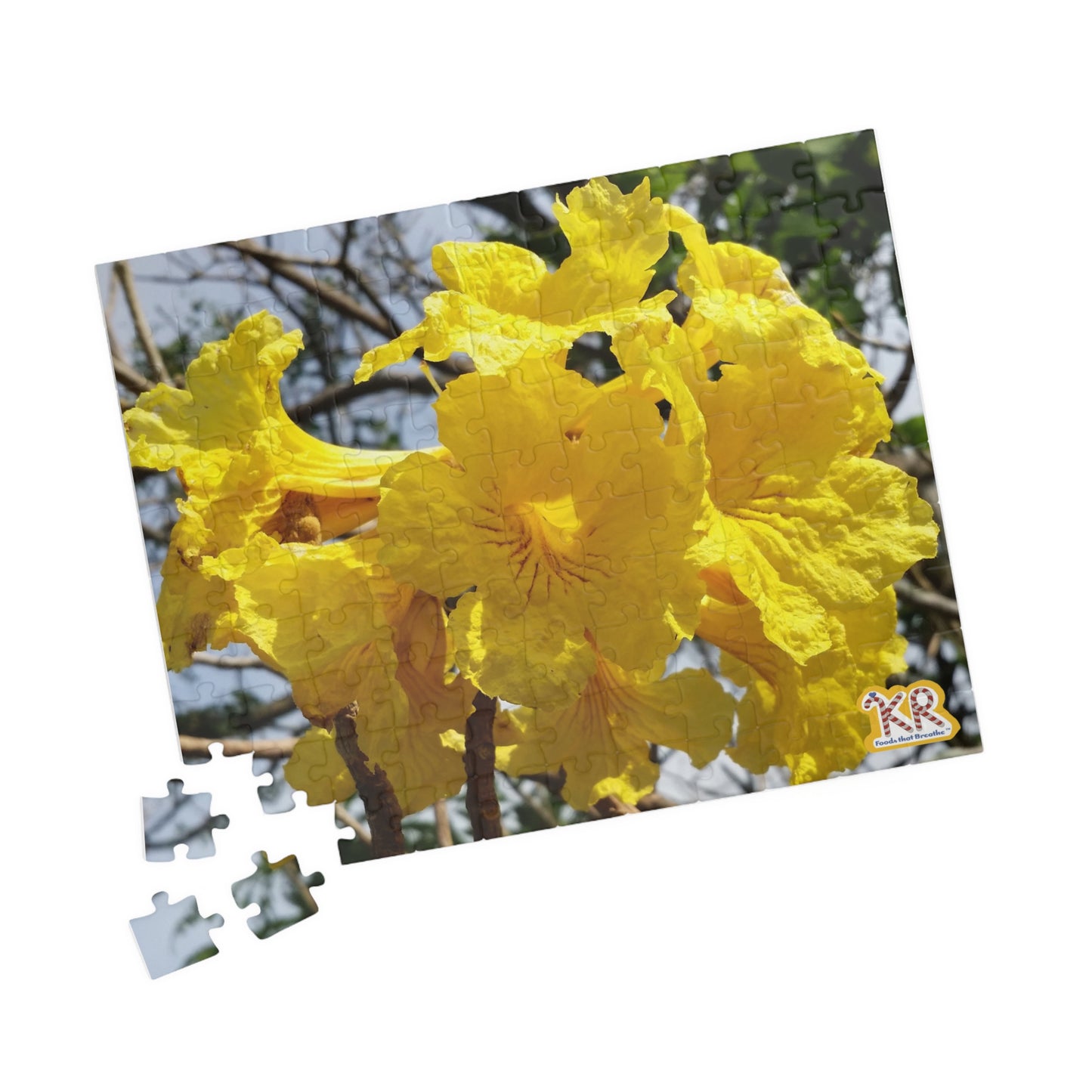 Yellow Tabebuia Flower Puzzle — Botanical Jigsaw for Nature Lovers (110–1014 pcs)