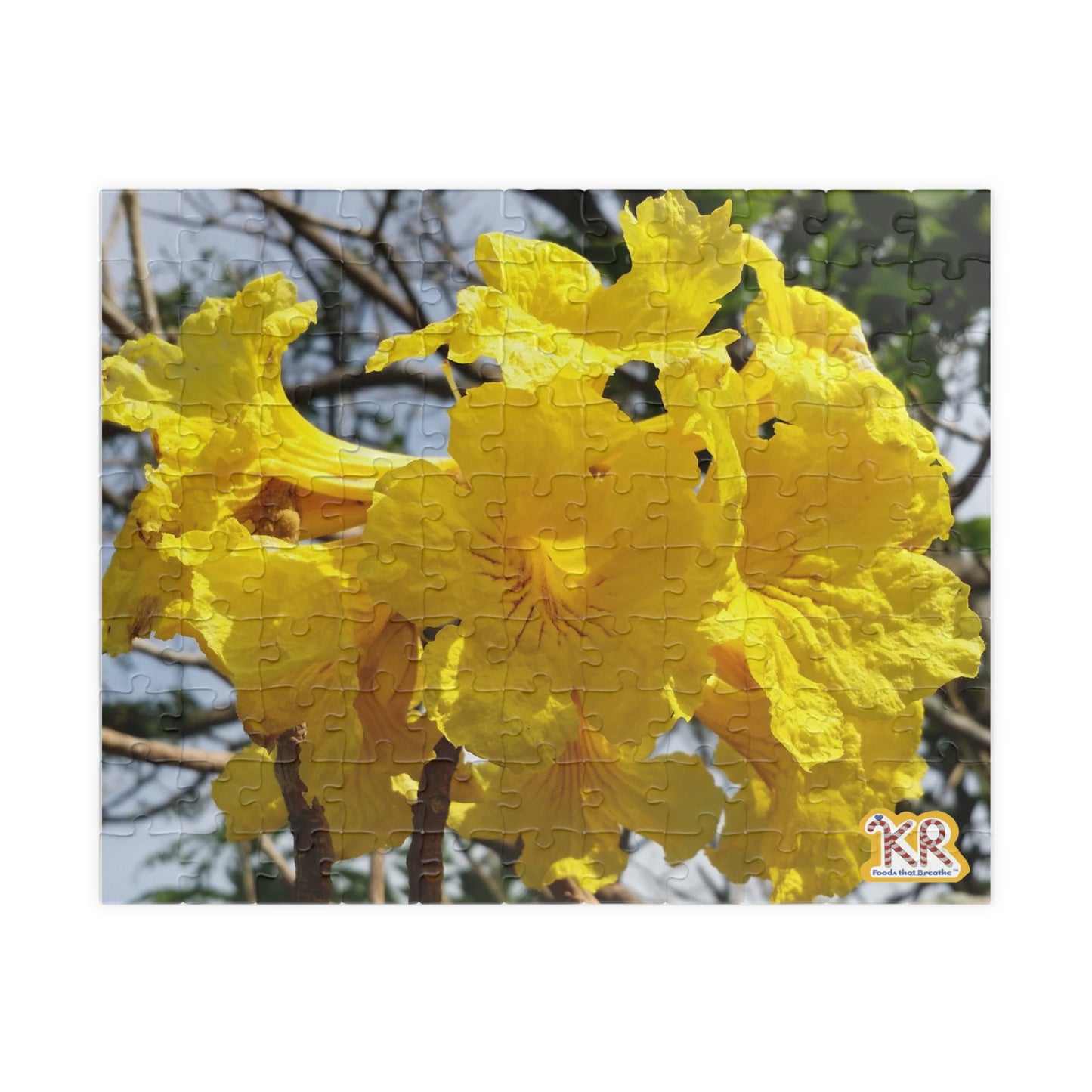 Yellow Tabebuia Flower Puzzle — Botanical Jigsaw for Nature Lovers (110–1014 pcs)